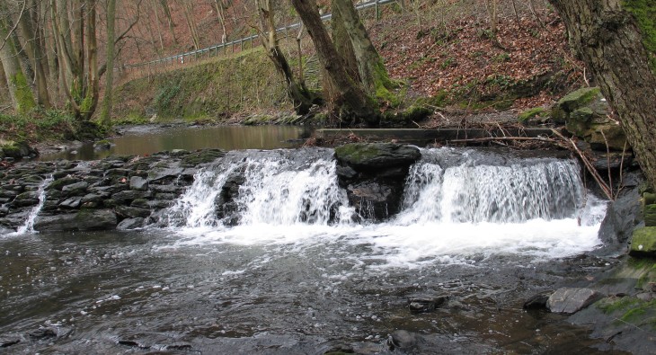 Fluss mit kleinem Wasserfall